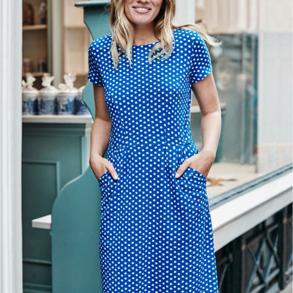 Boden Blue Daisy Phoebe Dress 8L